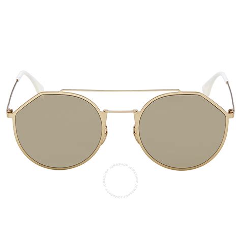 fendi ff m0021 s|Fendi Gold Rectangular Sunglasses FF M0021/S J5G/K1 54.